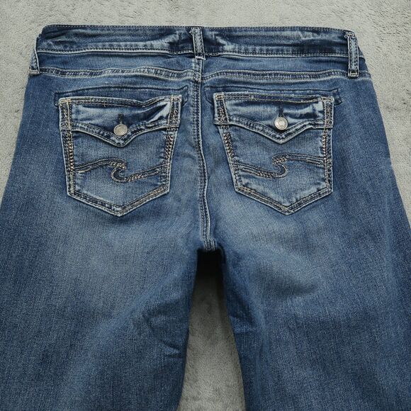 Silver Jeans Women's Size 30 Blue Mid-Rise Elyse Slim Boot Denim 29" inseam - Picture 15 of 16